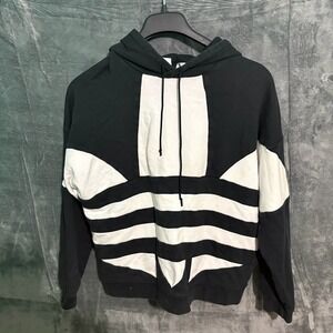 Adidas Hoodie Womens Medium All Over Print Big Logo Y2K Skater Outdoor Sports